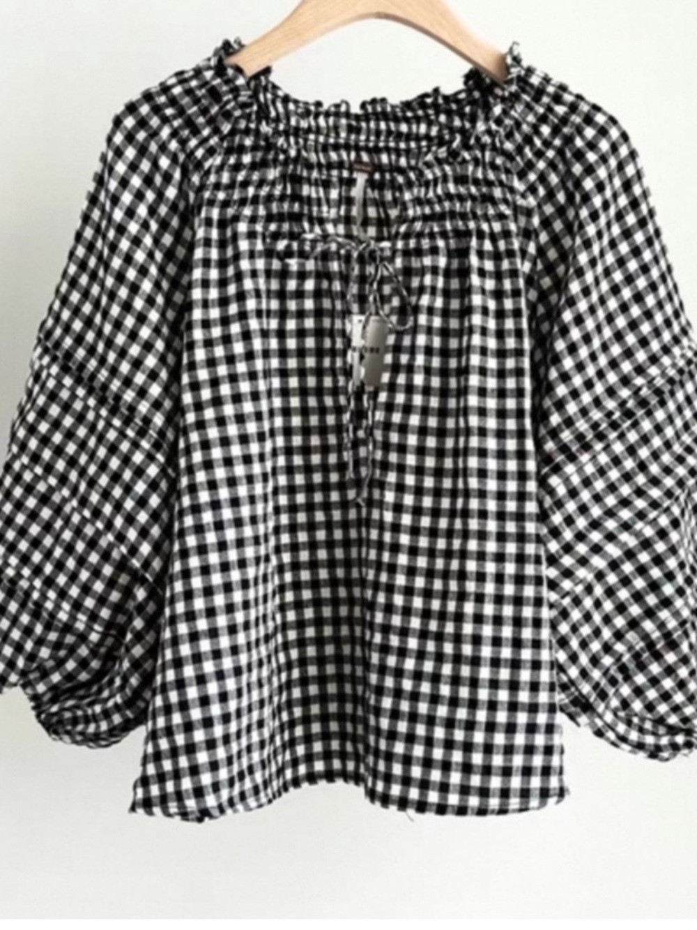 Free People Black and White Blouse